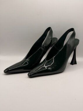 Jeffrey Campbell Womens Alimony Green Slingback Heels Sz 10